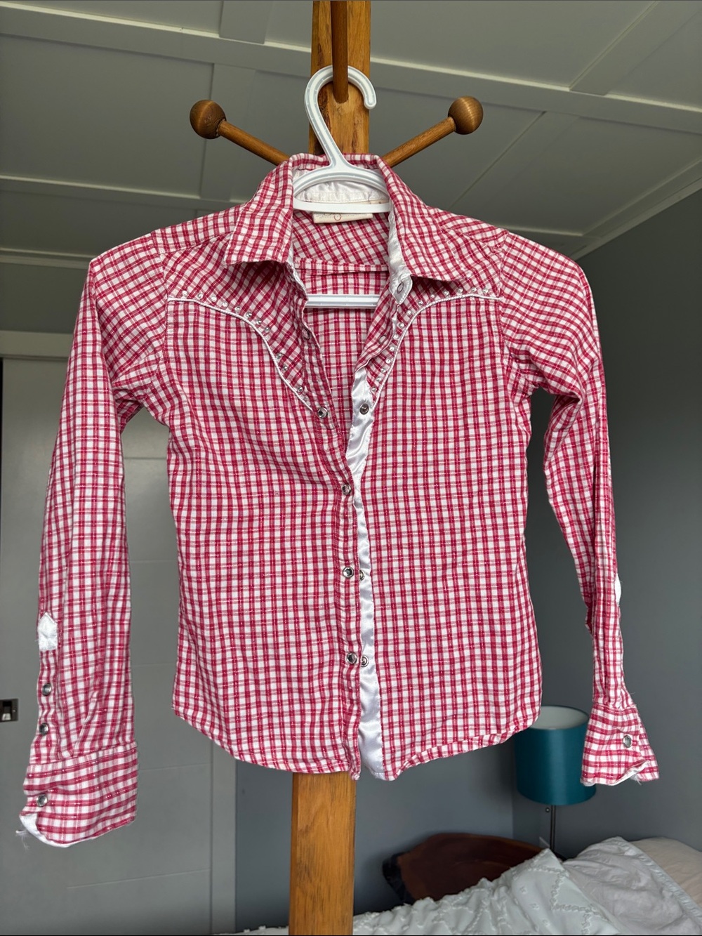 Shyanne Red & White Checked Button-Down Shirt